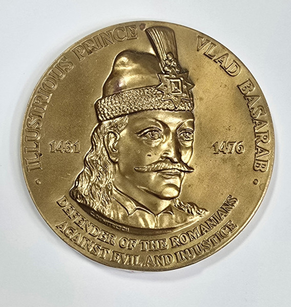 Vlad Tepes, Madalie din bronz, Semnata C Dumitrescu, 1993