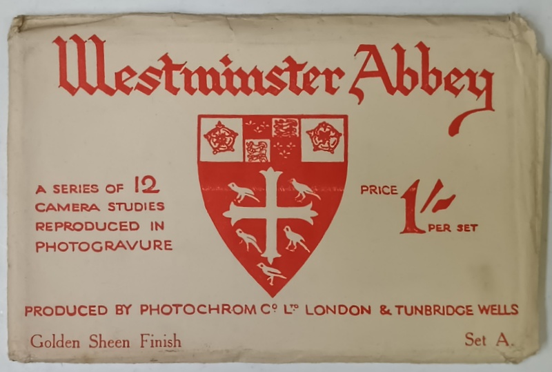 WESTMINSTER ABBEY, PLIC CU 12 CARTI POSTALE ILUSTRATE , SEPARATE , INCEPUTUL SEC. XX