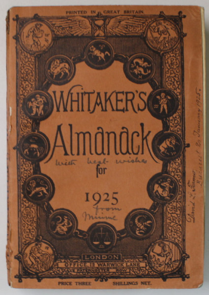 WHITAKER 'S  ALMANACK FOR 1925