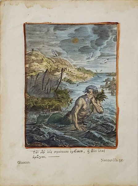 ZEUL GLAUCUS IN MARE , GRAVURA , SECOLUL XVIII